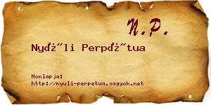 Nyúli Perpétua névjegykártya